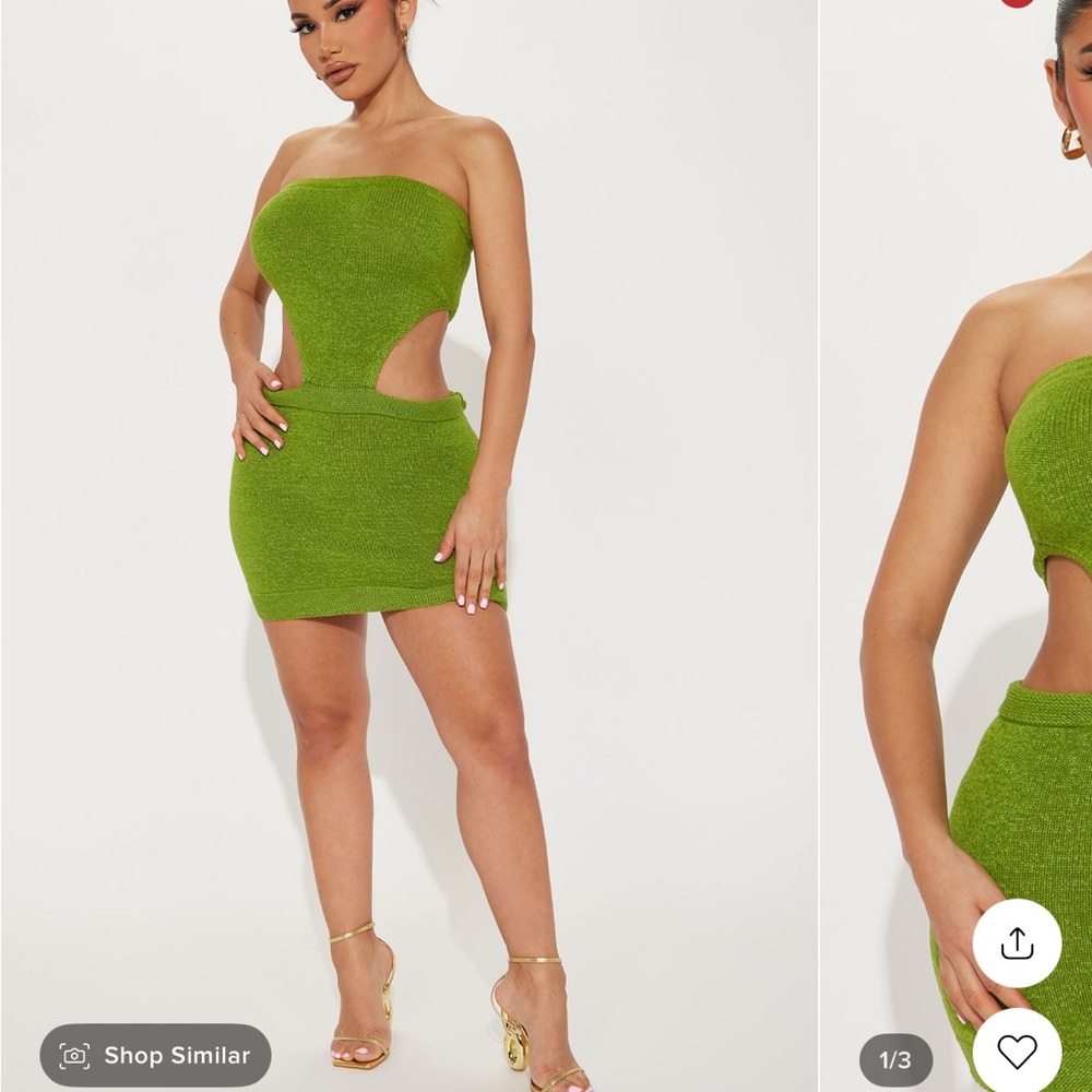 Green Cut Out Mini Dress